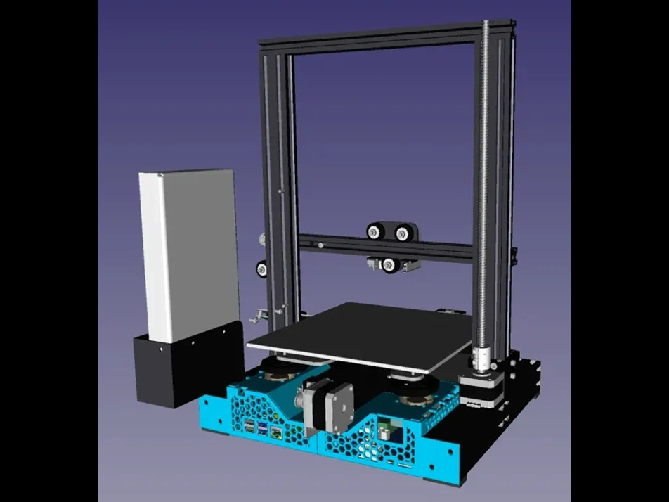 Ender 3 Pro Rear Case - Mainboard + Raspbery Pi 4