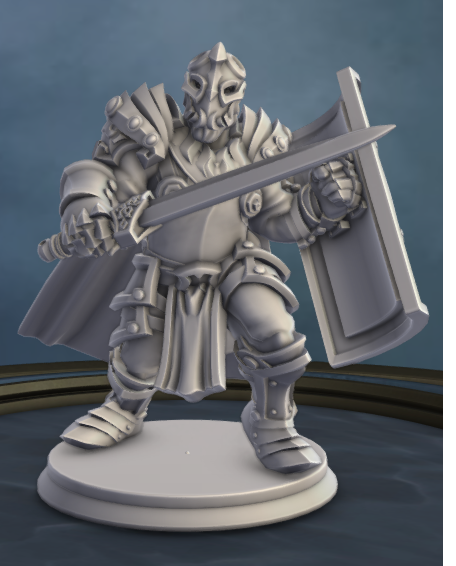 Fighter with sword and shield