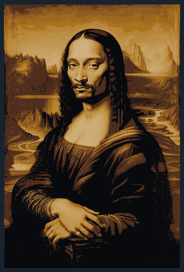 Snoopa Lisa HueForge (Mona Lisa + Snoop Dogg)