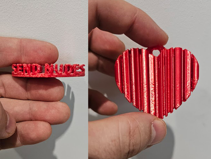 Anti Valentine's day heart - SEND NUDES pendant keychain
