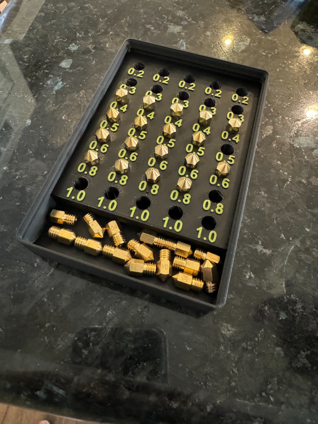 Gridfinity nozzle storage