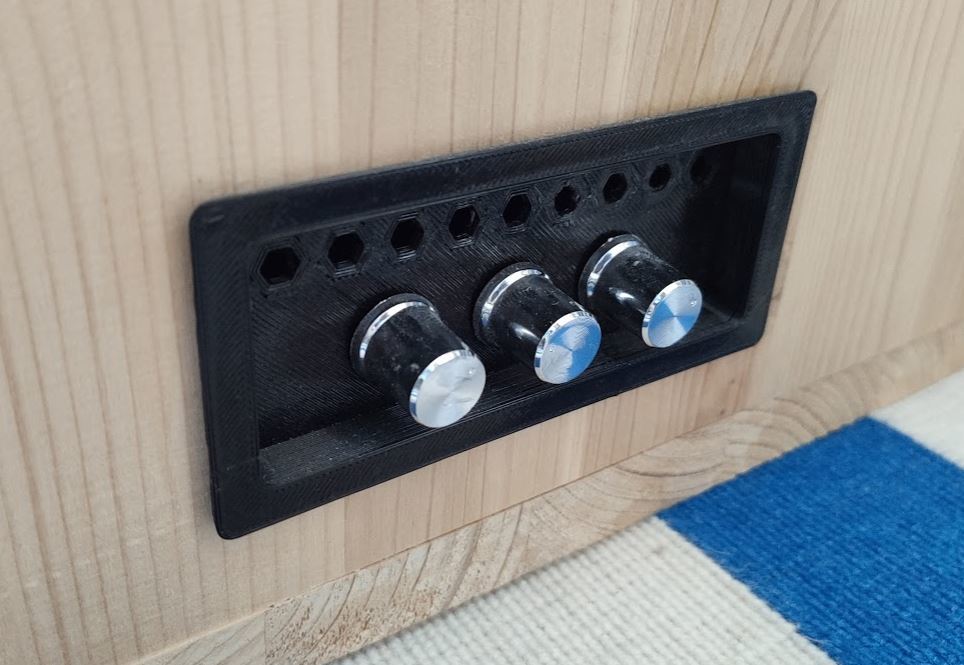 Boom box amplifier front panel