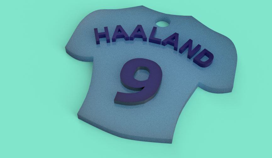 KEYCHAIN SHAPED LIKE THE JERSEY OF HAALAND (MANCHESTER CITY)