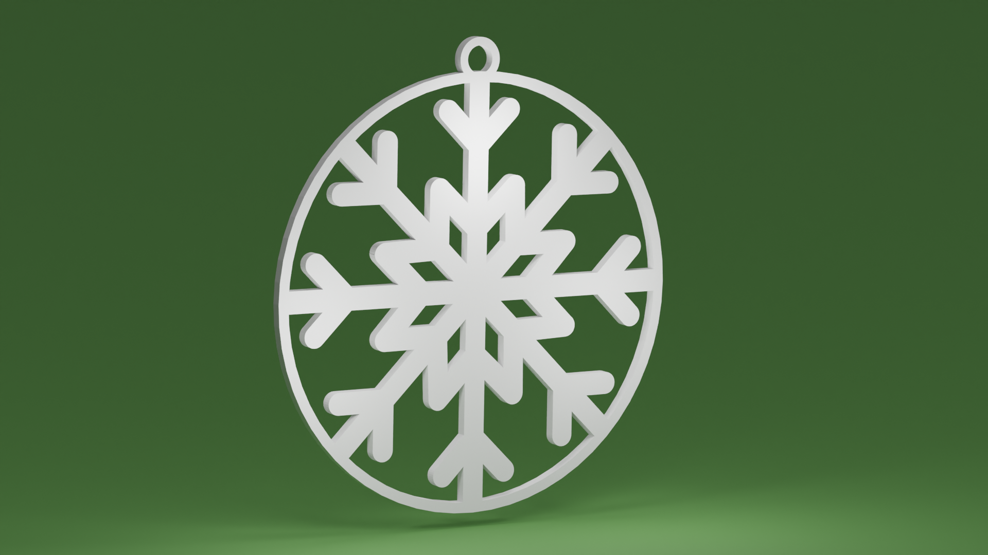 Snowflake 01 inside a bauble (Christmas tree ornament)