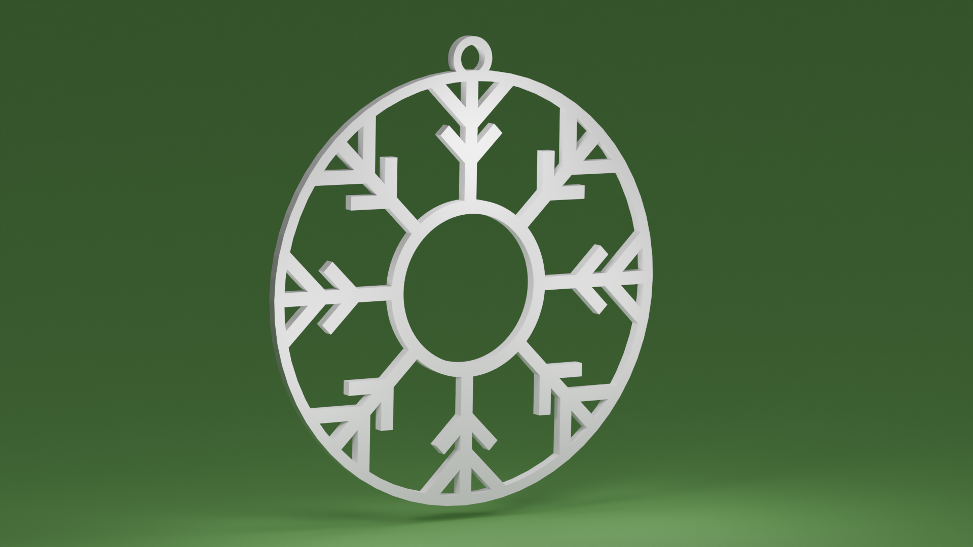 Snowflake 03 inside a bauble (Christmas tree ornament)