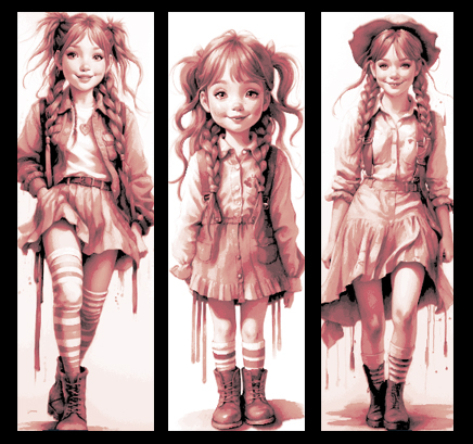 Pippi Longstocking is coming on into your town - There is no one like her - Set of 3 Bookmarks