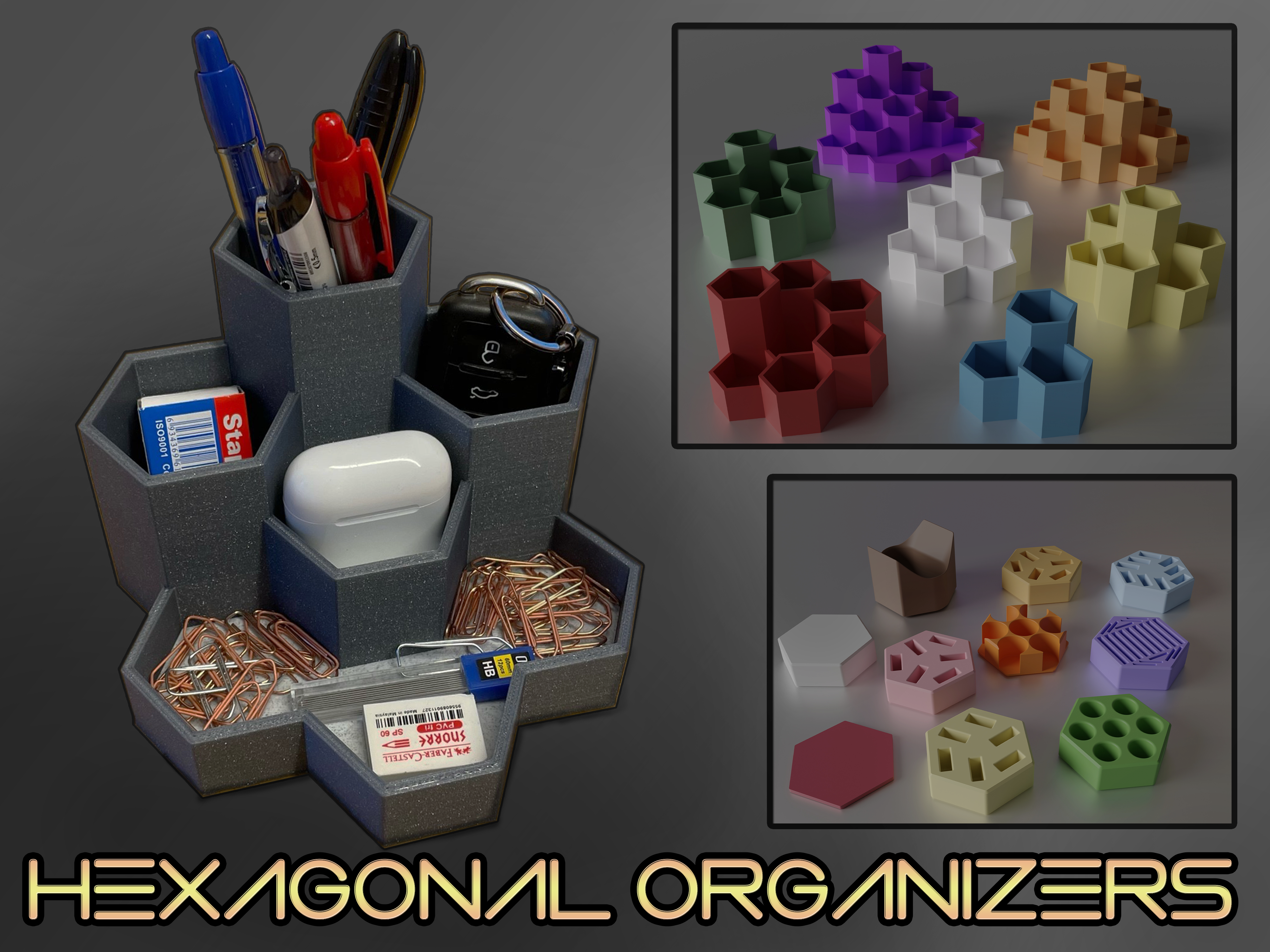Hexagonal Organizers *7 Sizes +  11 Inserts*