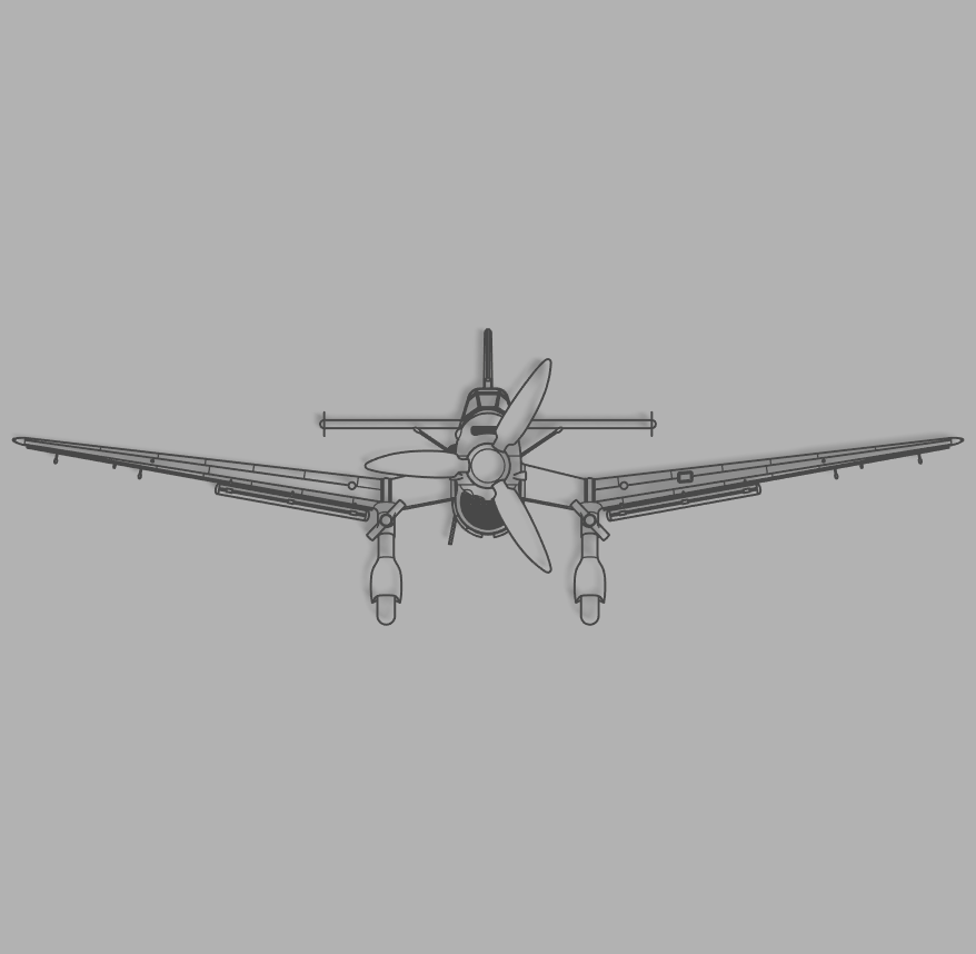 Ju-87 Stuka - 2D Line Art - Wall Decor or Office Display