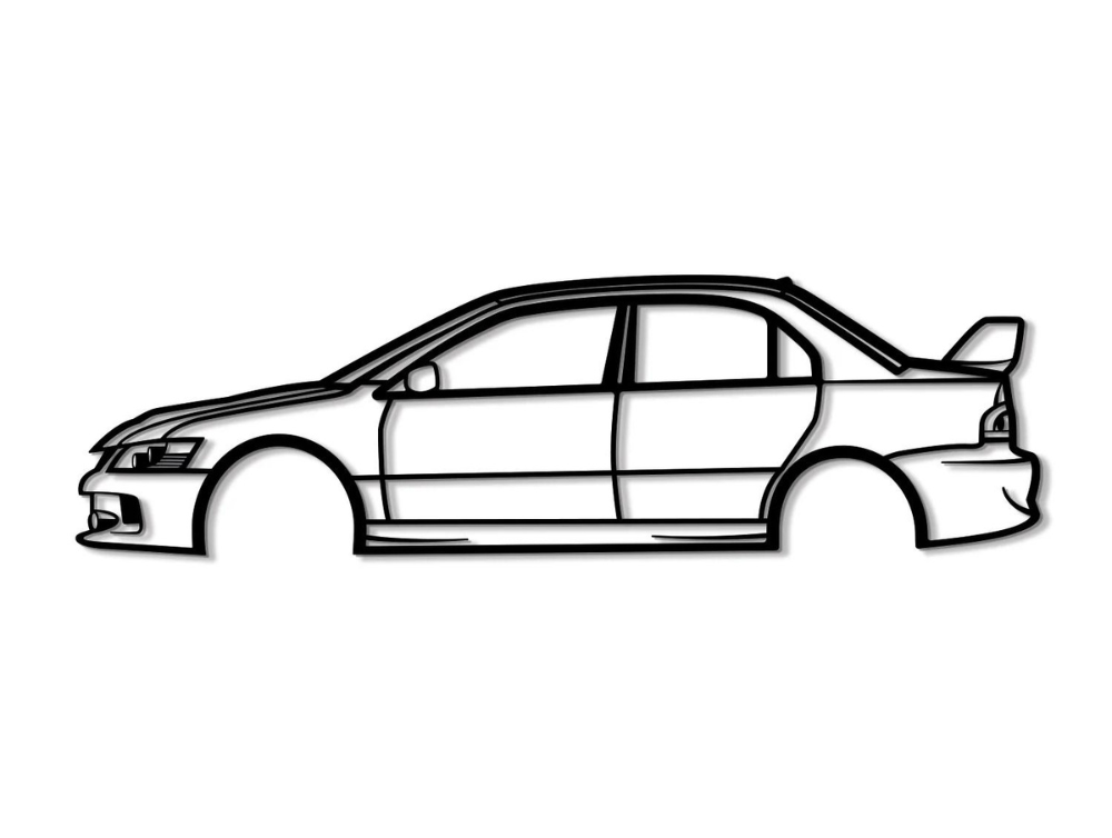 Mitsubishi lancer EVO Silhouette Wall Art