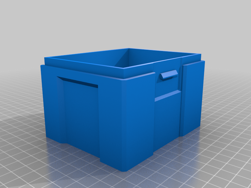 Screw box with print in place hinges