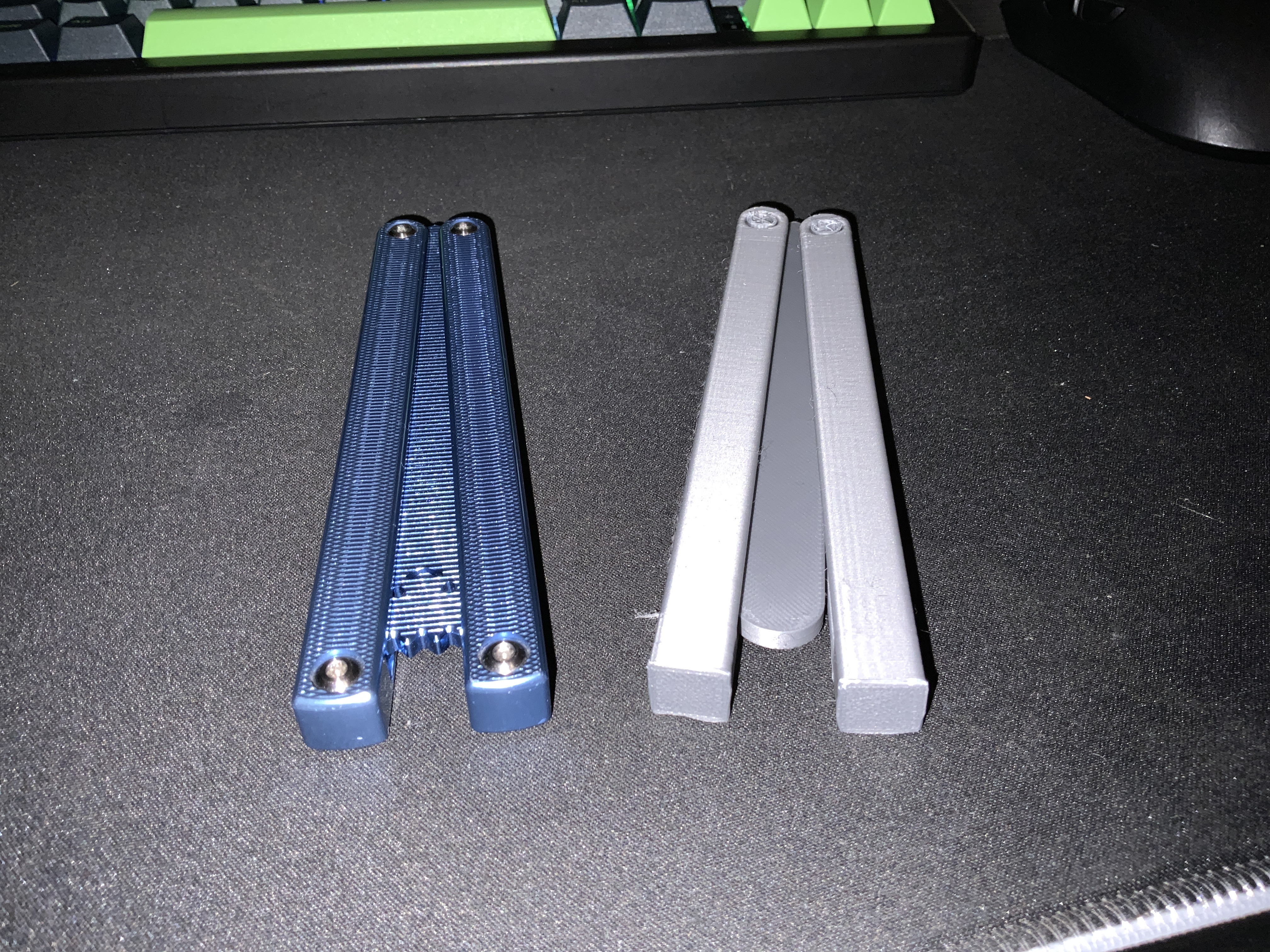 Balisong (squiddy al) butterfly knife. actually flips ok