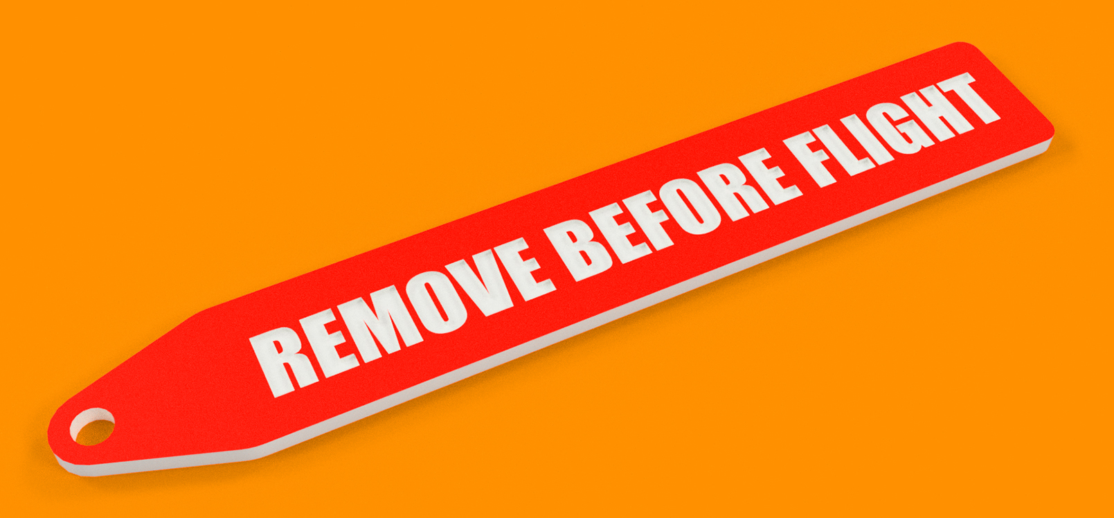 REMOVE BEFORE FLIGHT - Tag Flag Keychain Hanger
