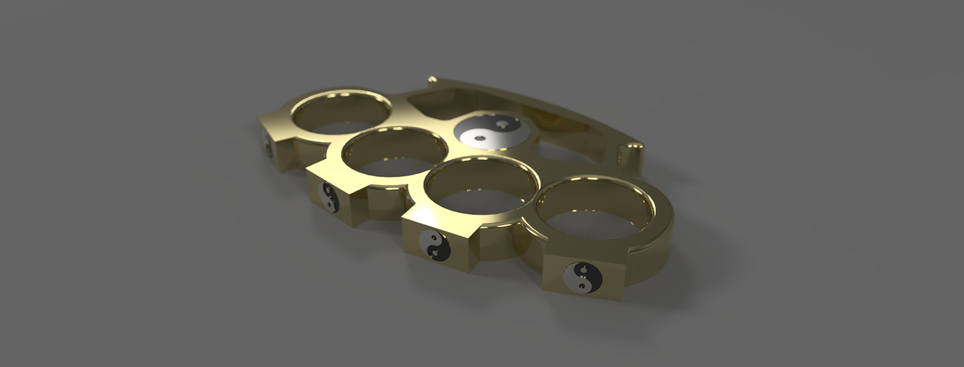 Brass knuckles with Tai Chi Diagram 太极指虎