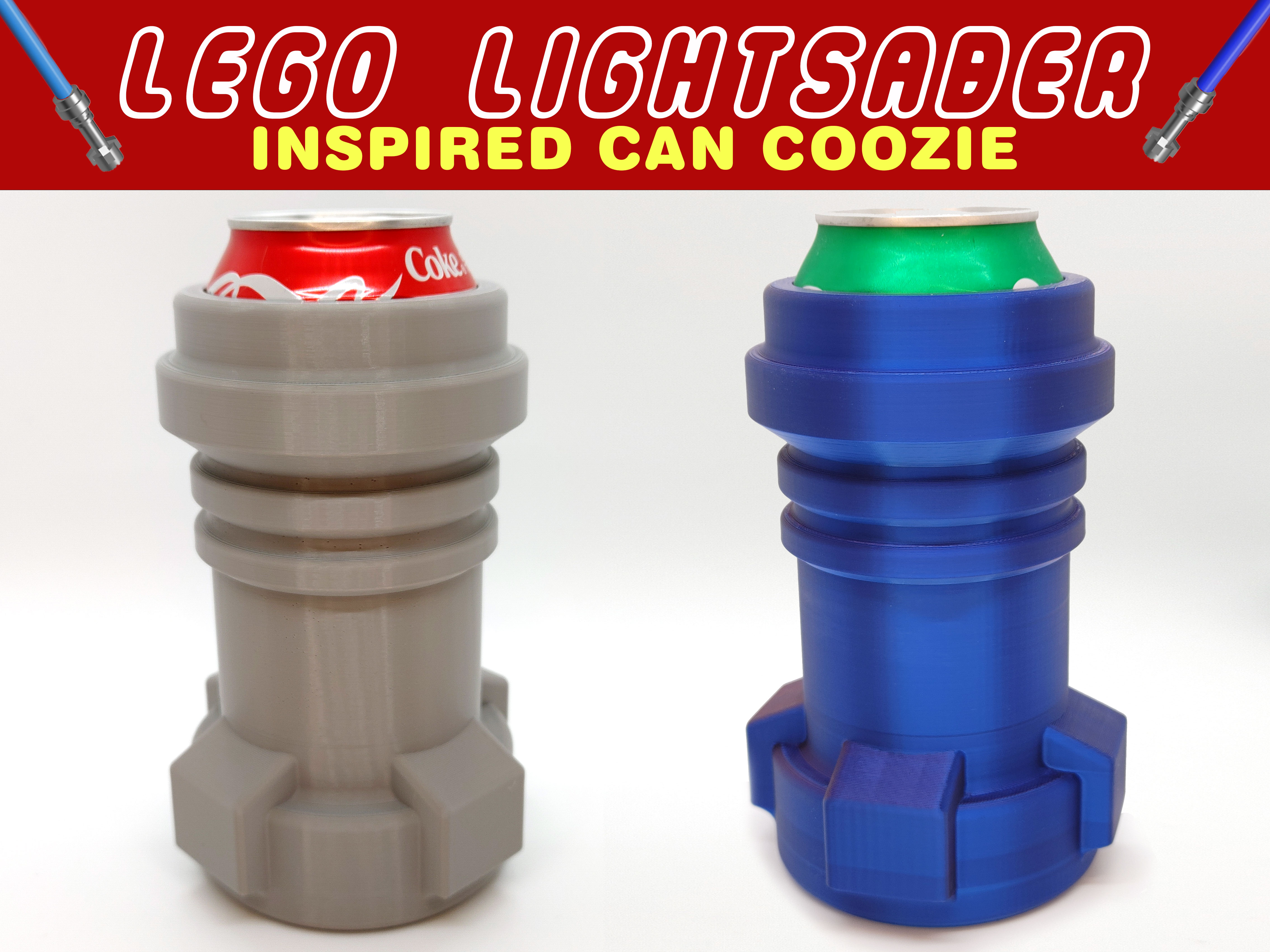 Interlocking Brick Lightsaber inspired Can Coozie