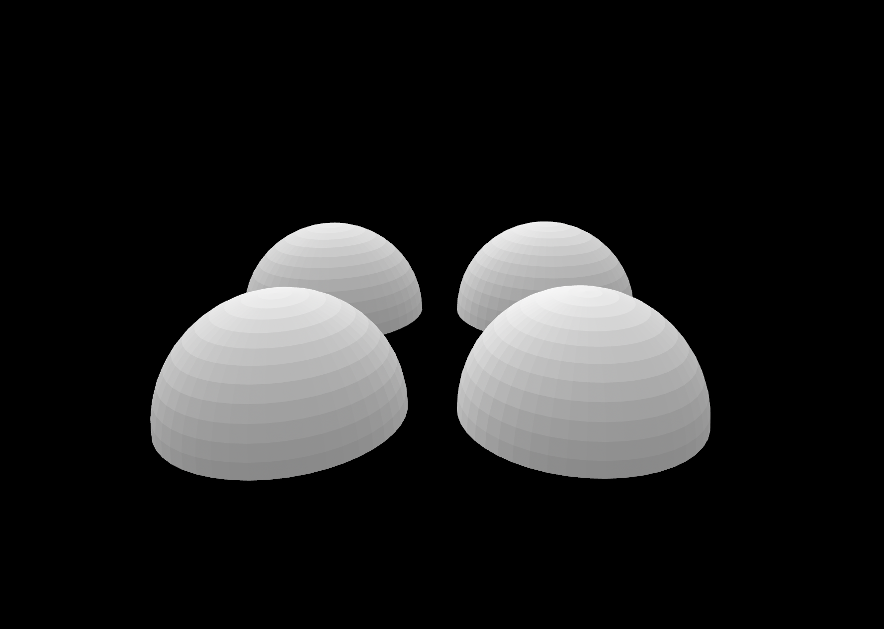 Half-ball anti-slip feet