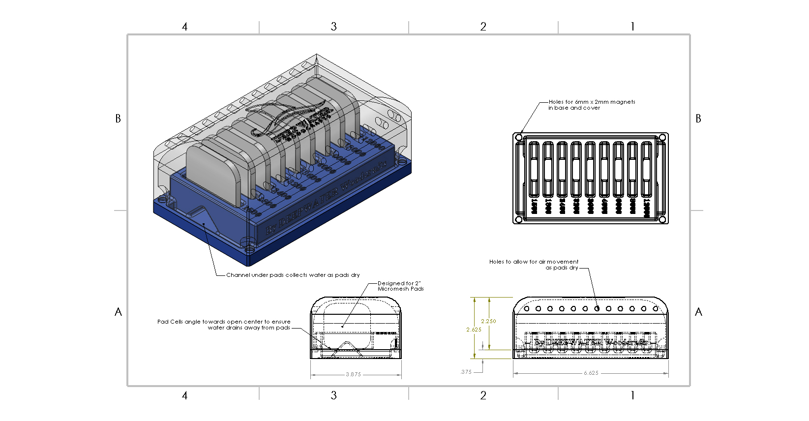 Micro Mesh pad storage/drying stand