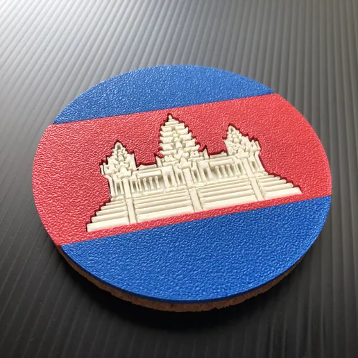 Cambodia - Flag Beer Coaster