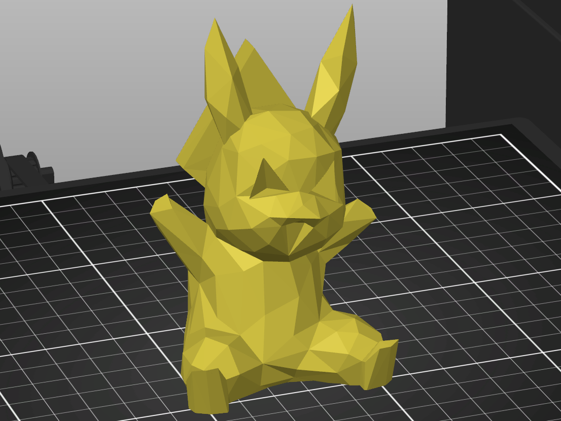 Low Poly Waving Pikachu - No Support - Pokemon