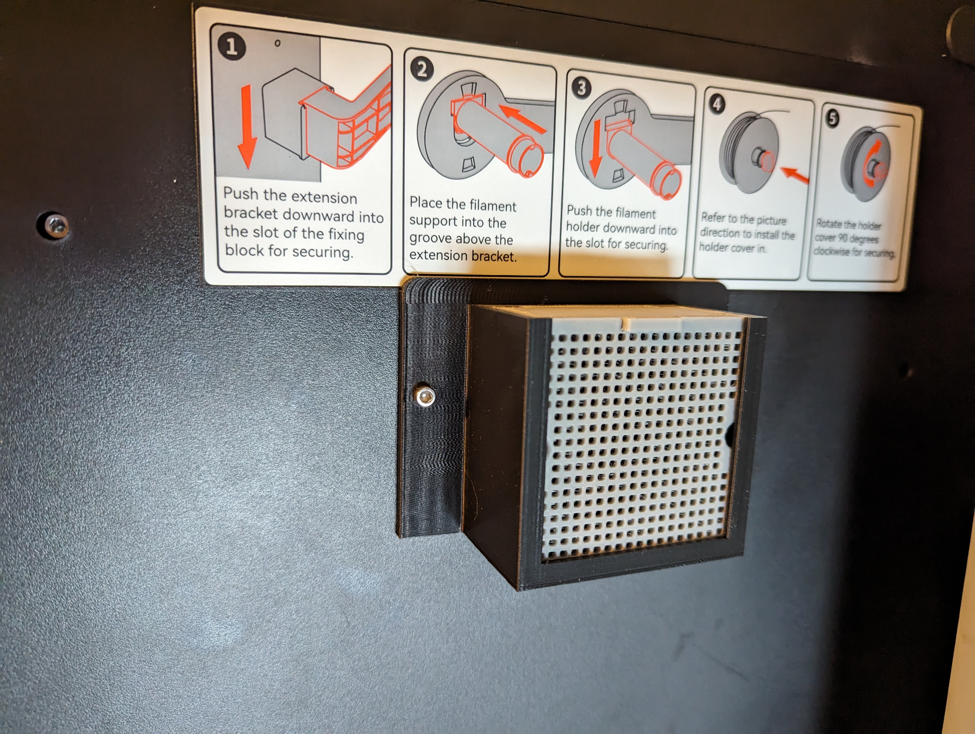 Qidi Q1 Pro Carbon filter relocation to rear panel