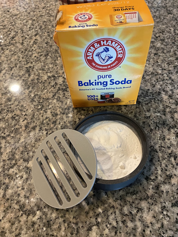 Baking soda odor remover container