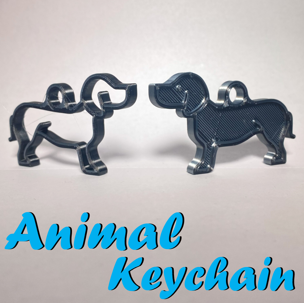 2D Dog Keychain