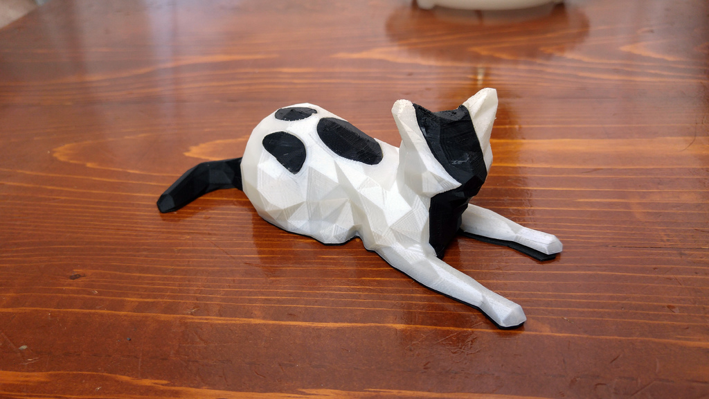 Dual Color Low Poly Cat