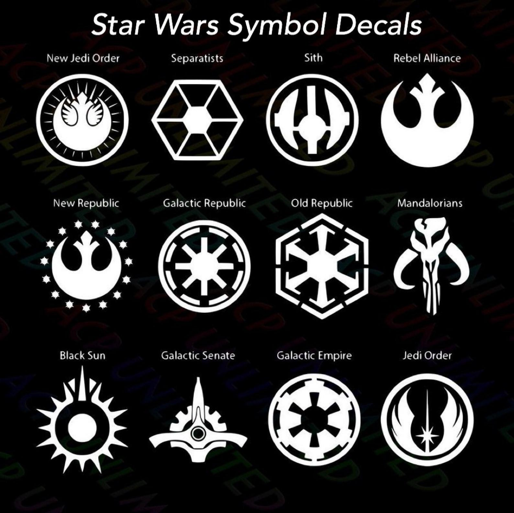 Star Wars symbol decals