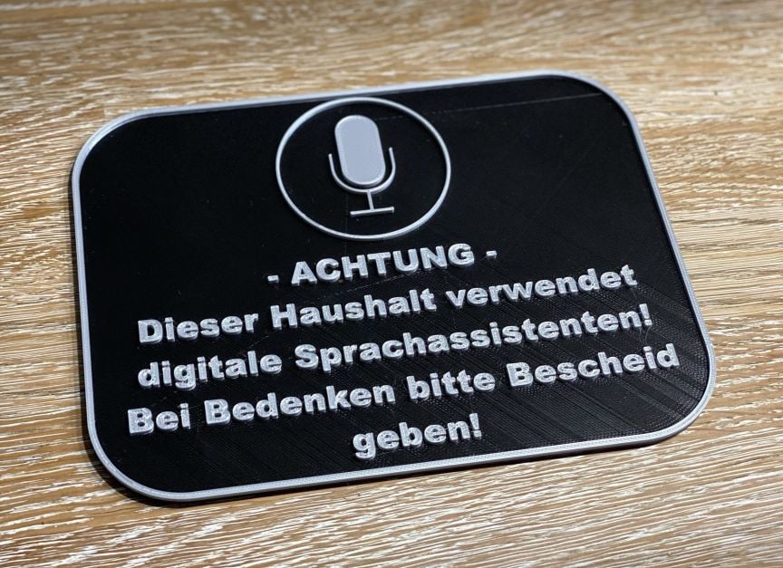Warnschild Sprachassistent