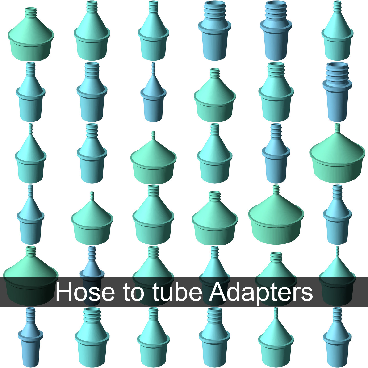 Vacuum hose tubing adapters for all common sizes
