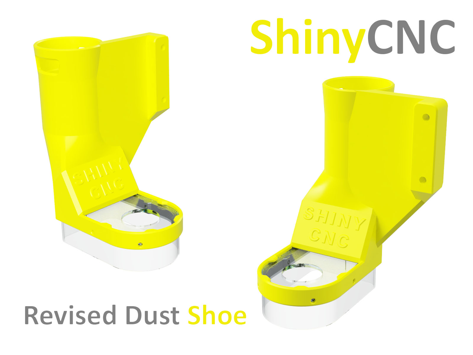 Upgraded Dust Shoe for the Shiny CNC