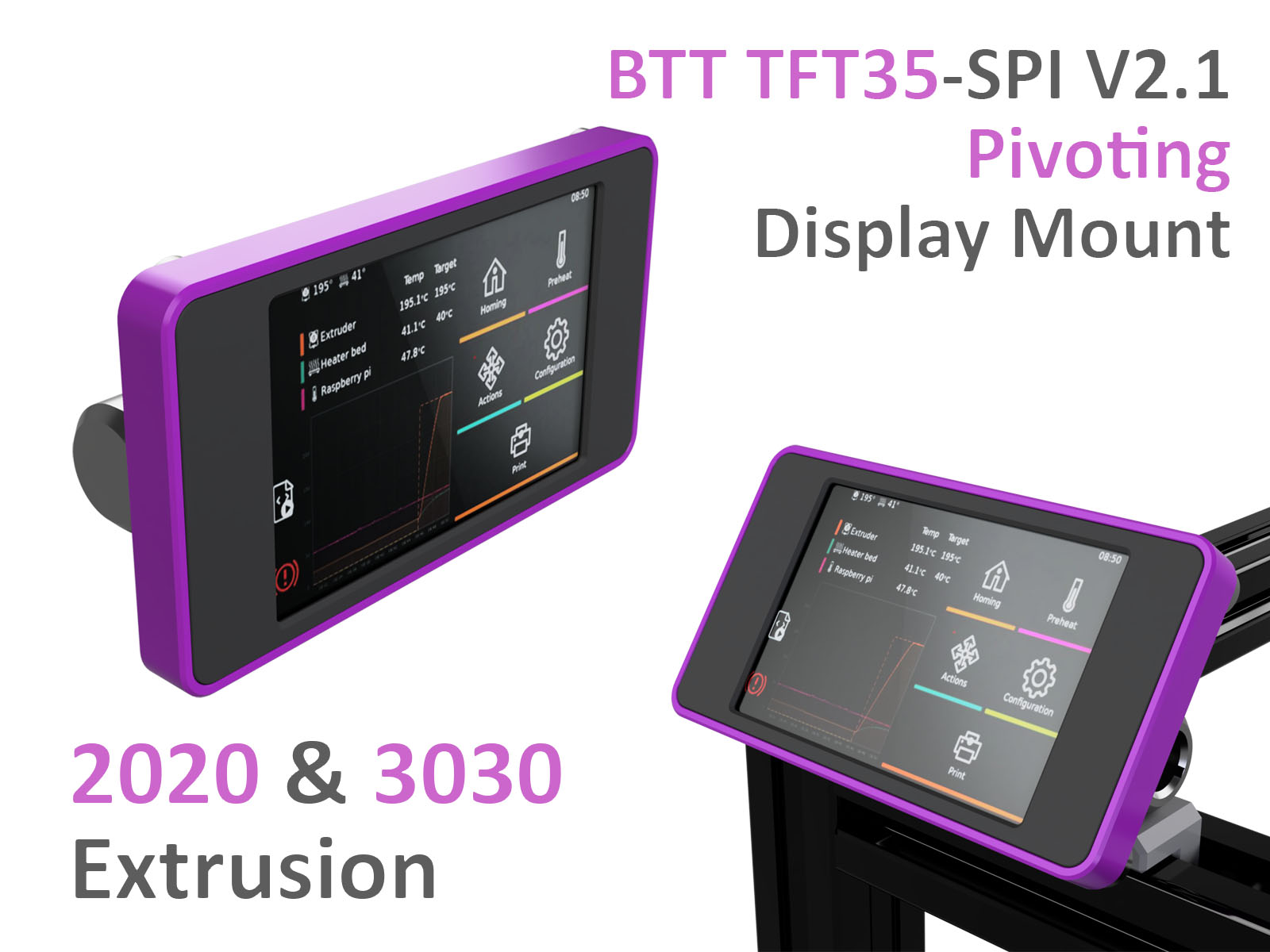 BTT TFT35-SPI V2.1 Pivoting Display Mount