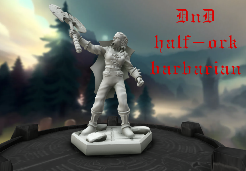 Dungeons & Dragons half-ork barbarian