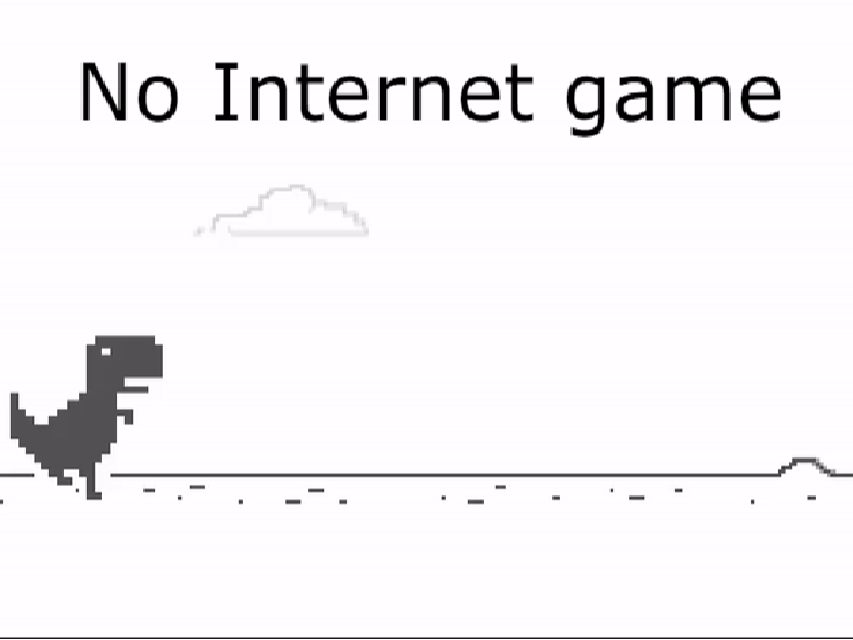 Chrome No internet Dinosaur & Cactus