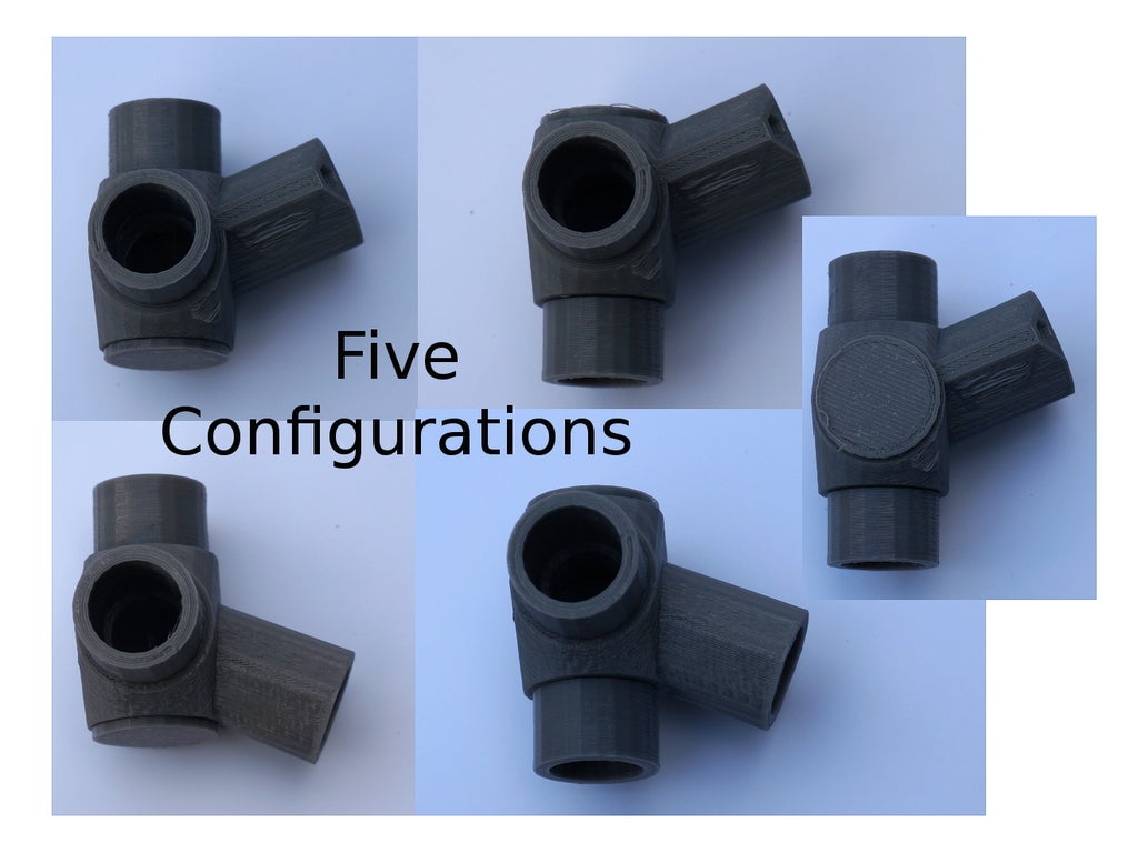22.5/45 Degree 3-Way Elbows, 1/2" PVC Pipe Fitting