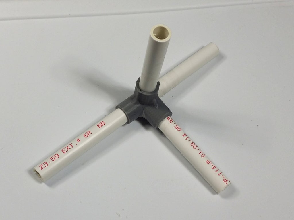 4-Way Elbow, 1/2" PVC Pipe Fitting