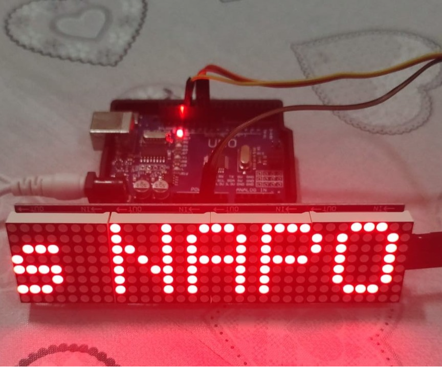 arduino uno stand with MAX7219 led matrix