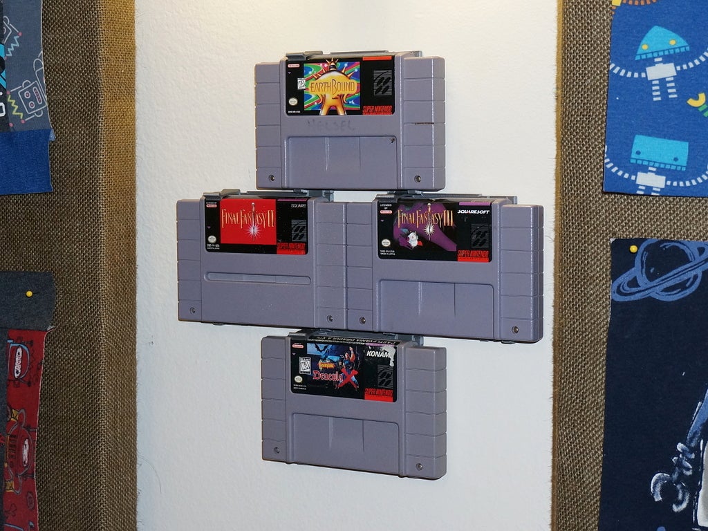 Modular SNES Game Wall Hangers (Super Nintendo)