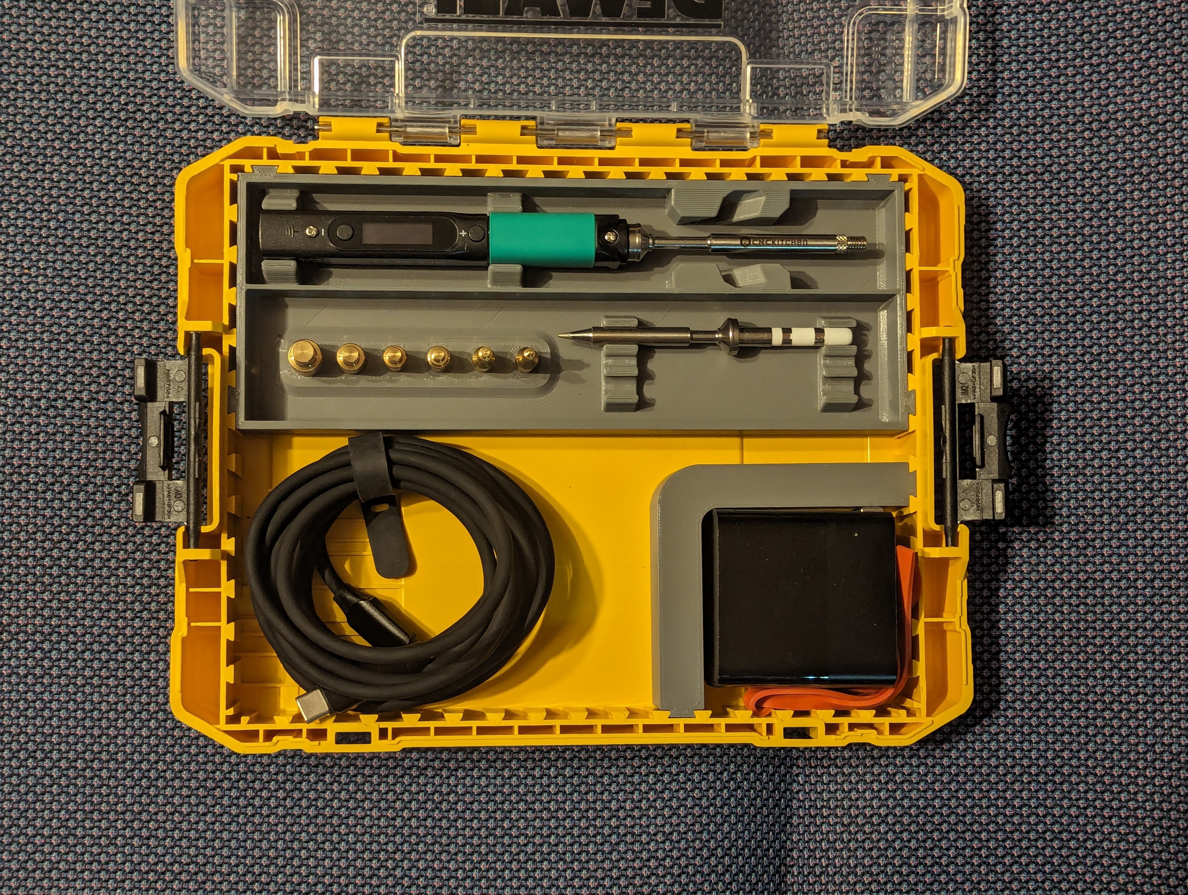 Pinecil Heatset Insert for Dewalt Tough Case
