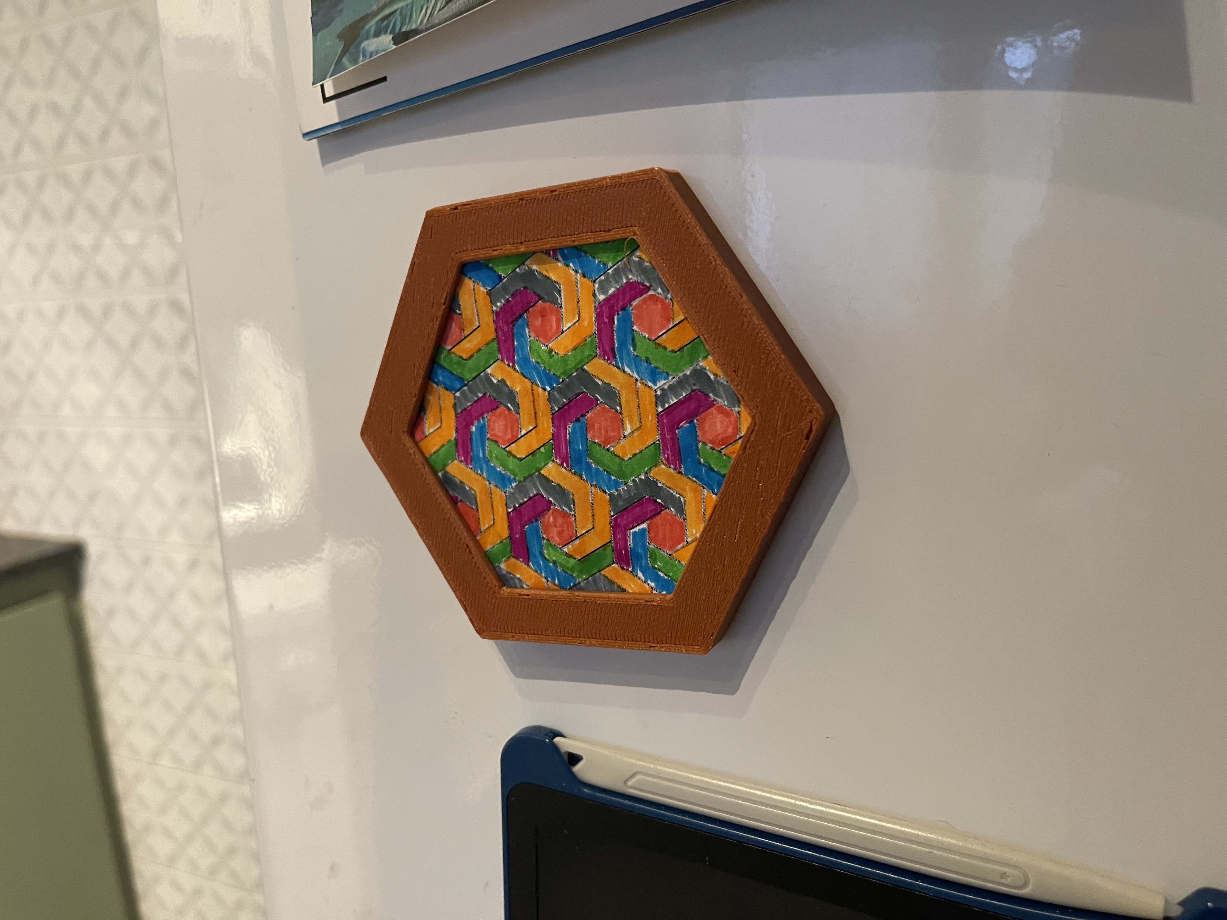 Hexagonal photo frame for honeycomb