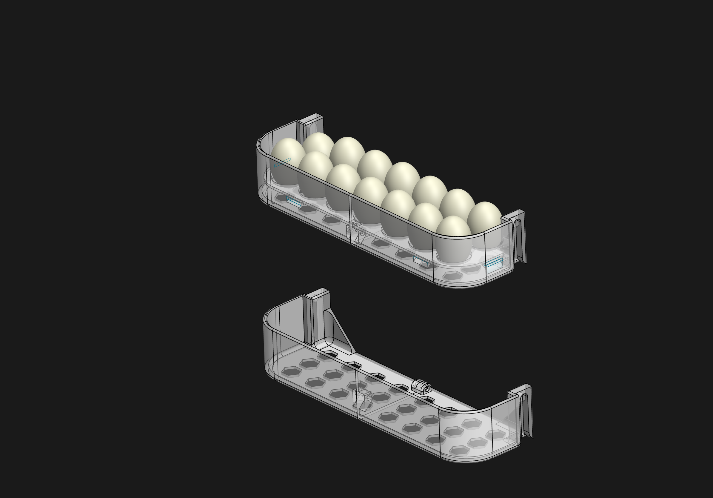 Fridge shelf with step file