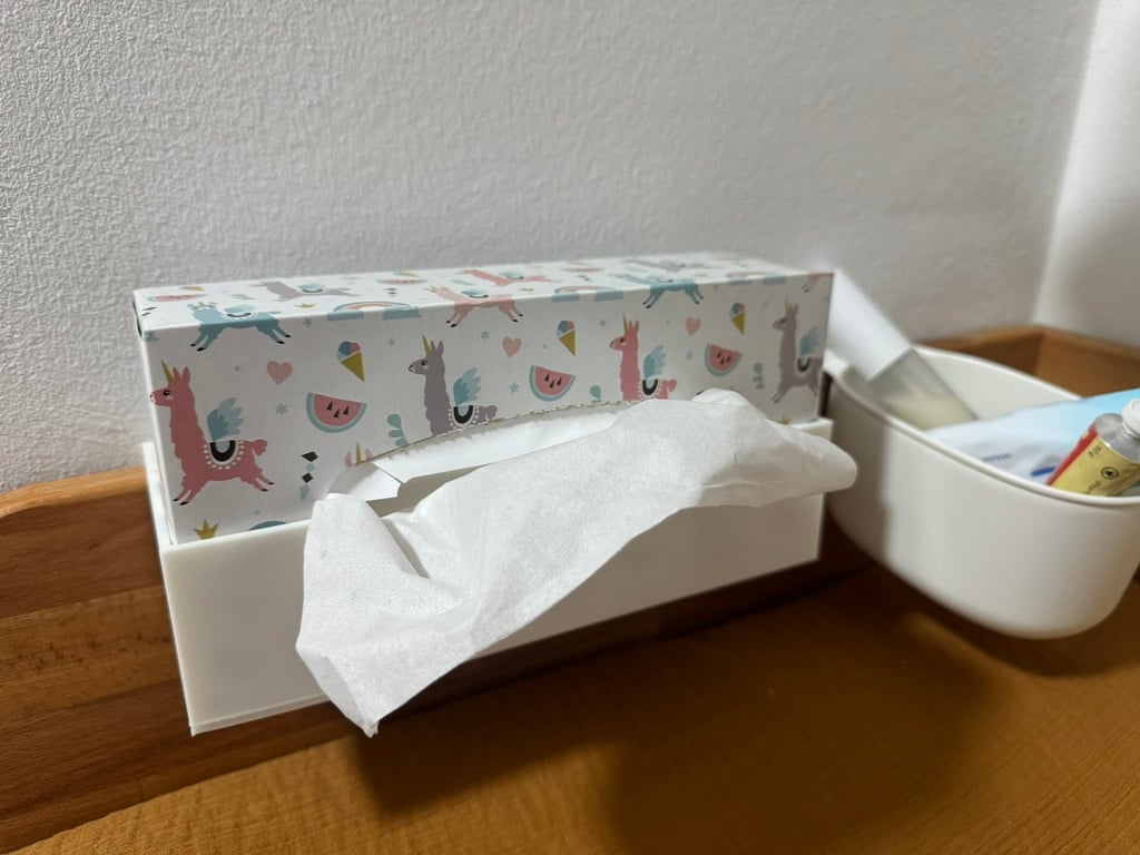Tissue box holder for changing table