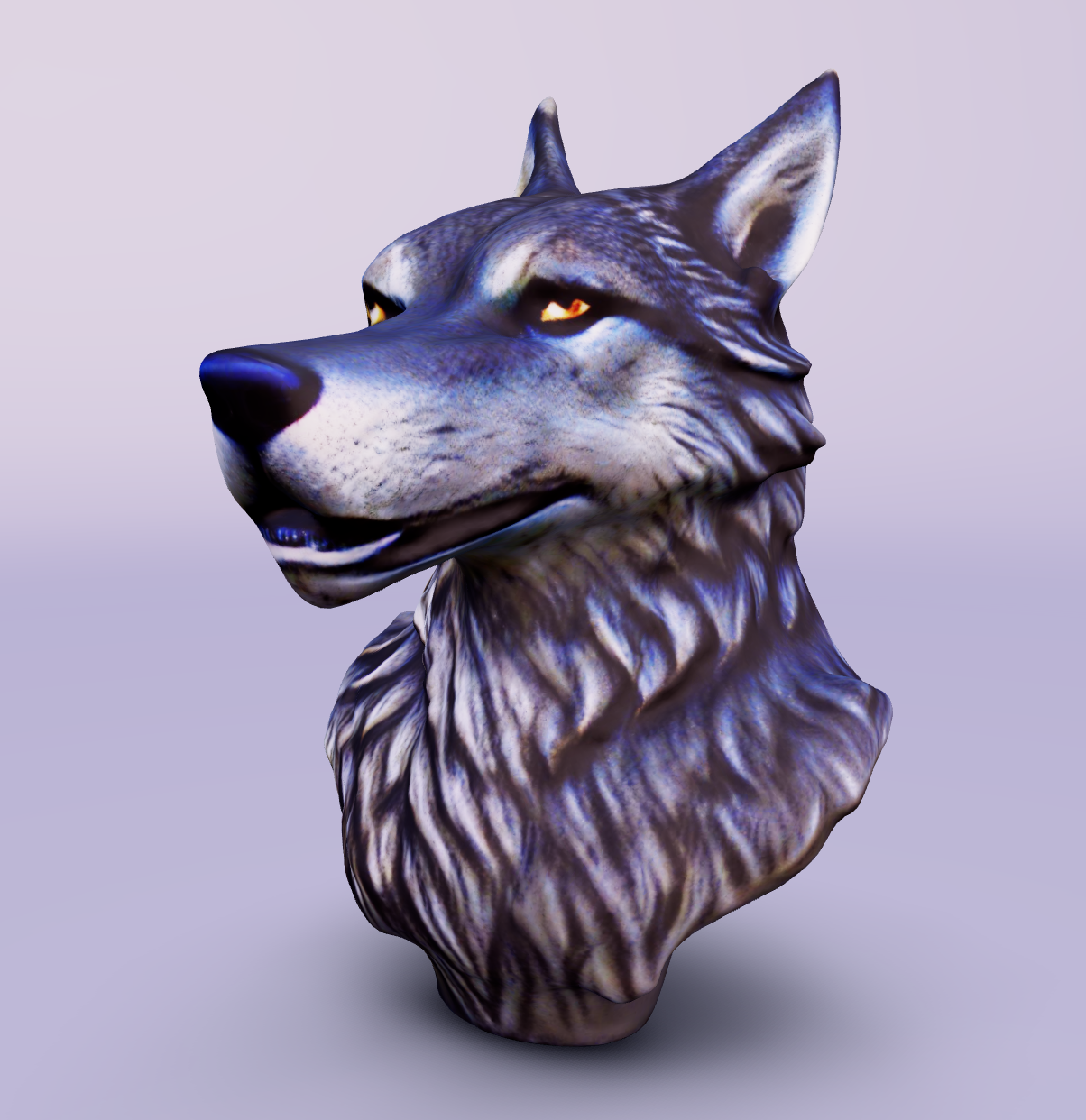 Detailed Wolf Bust
