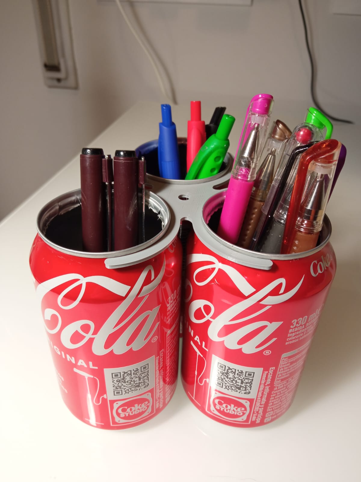 pen holder with cans