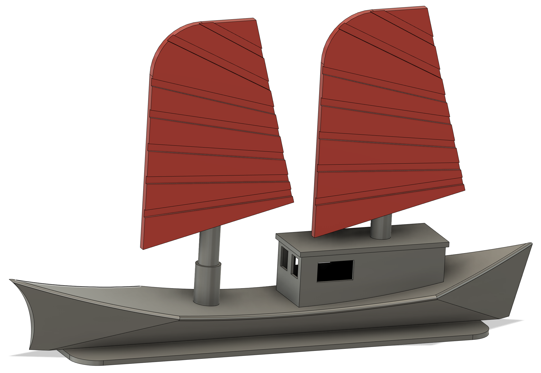 Traditional Vietnamese Junk Sailboat (fusion360)