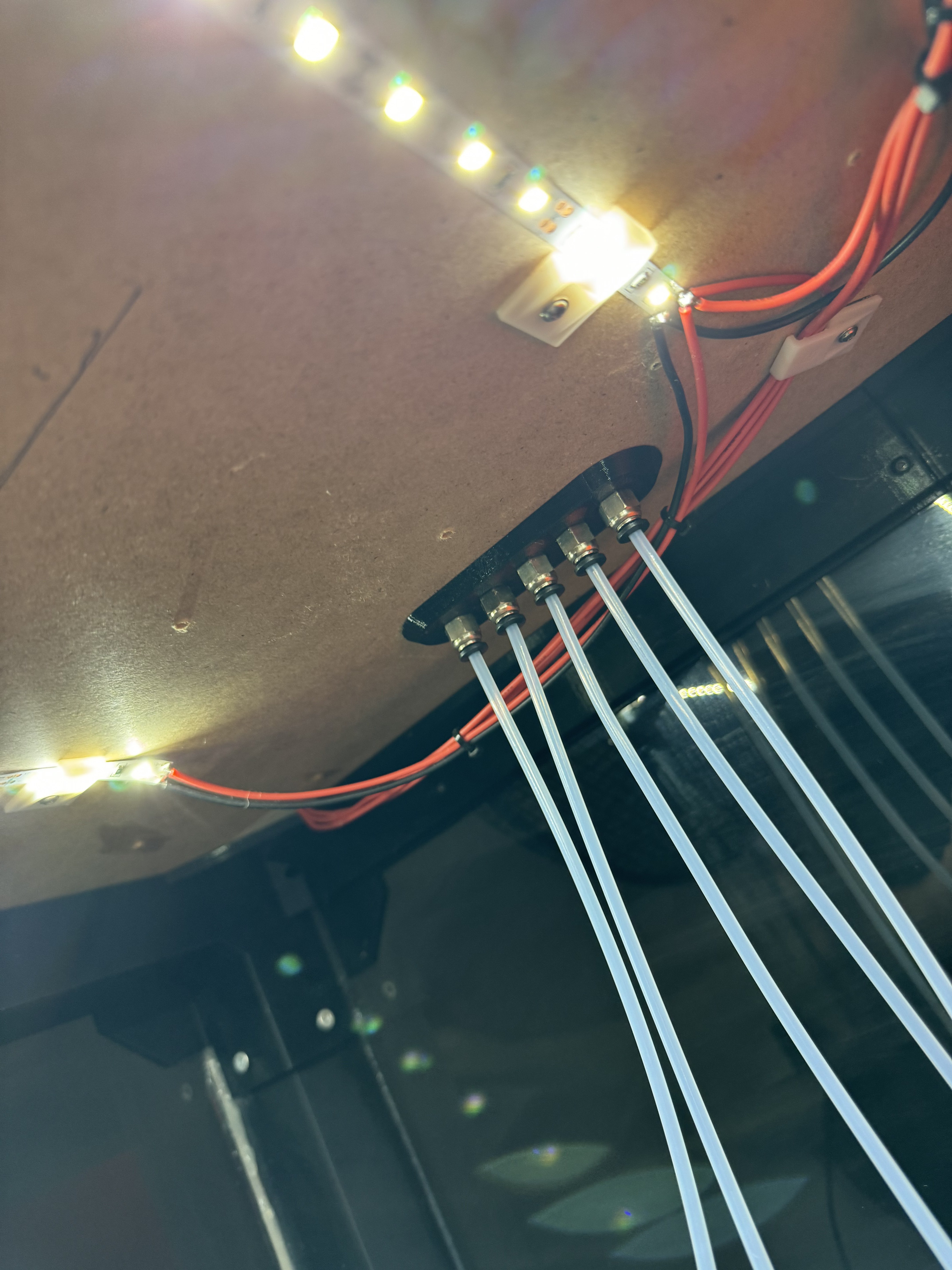 Filament guide through Ikea Lack table