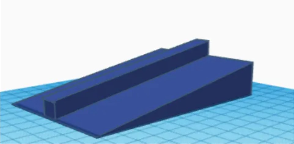 Minature (mini) skateboard ramp with bar