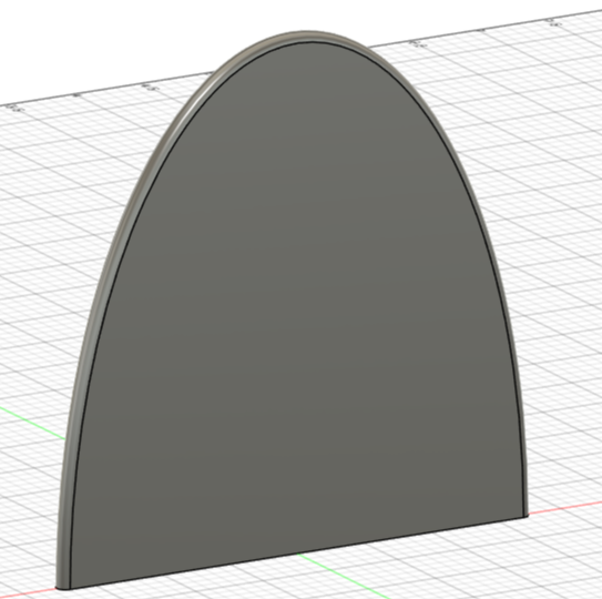 Elliptical Model Rocket Fin 3.5" x 3.5"