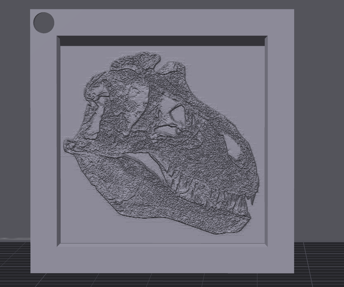 T rex head key chain lithophane