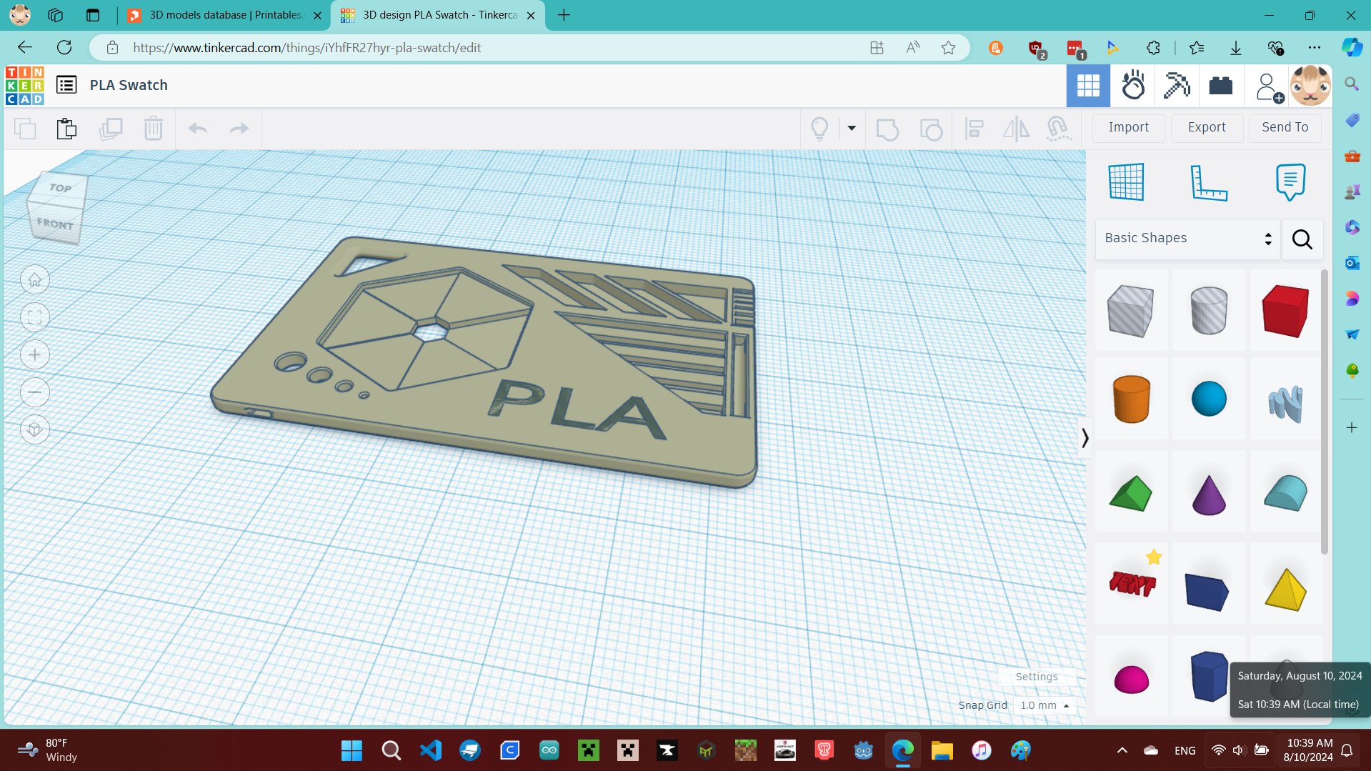 Filament Swatches with Filament Type