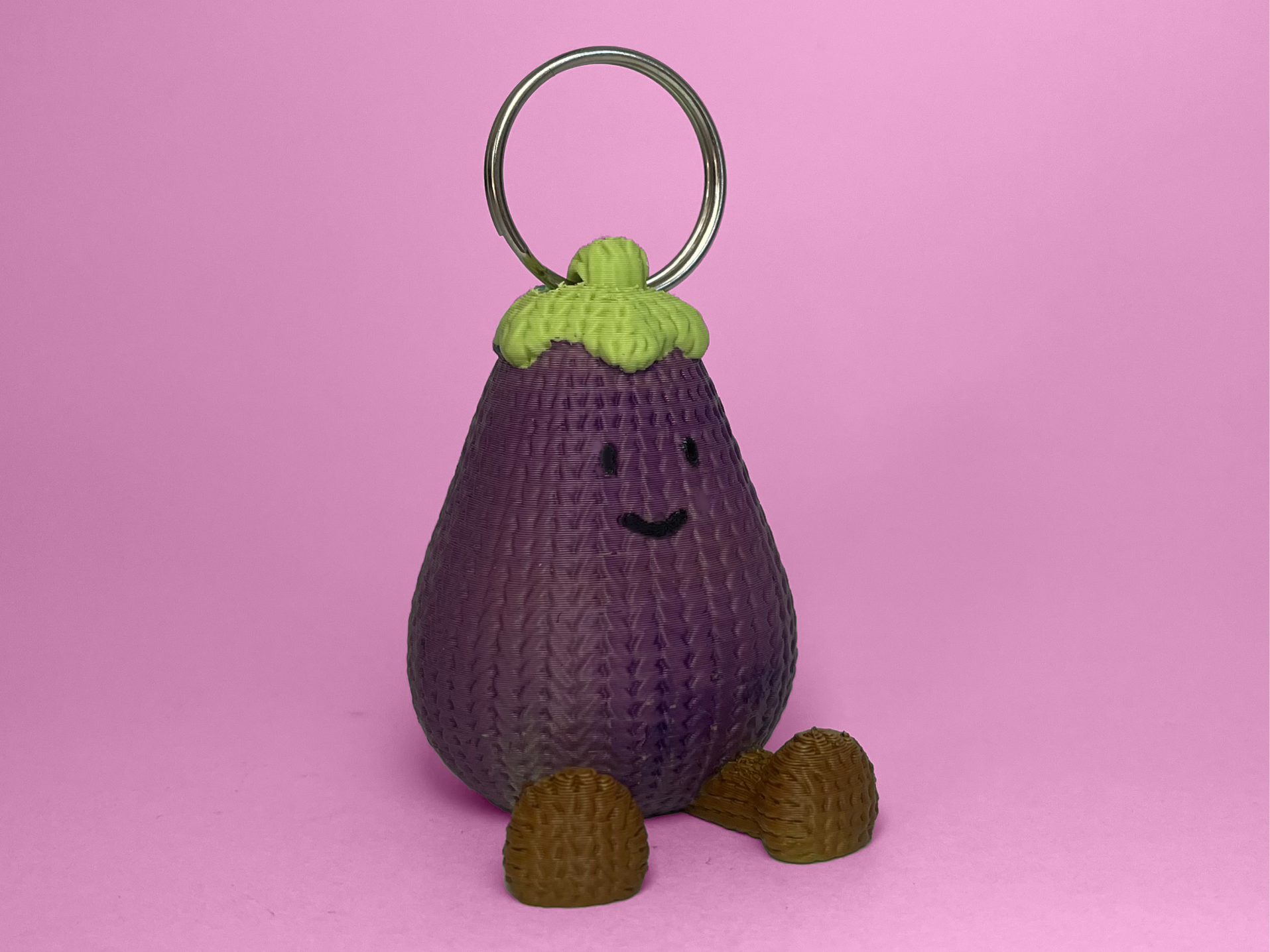 Crochet Aubergine Bag Charm/Keychain